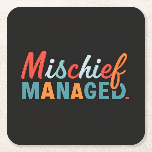 MisChief Managed Underlägg Papper Kvadrat (Framsidan)