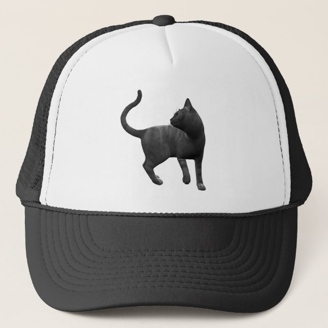 Mischievent Black Cat Hat Truckerkeps (Framsida)