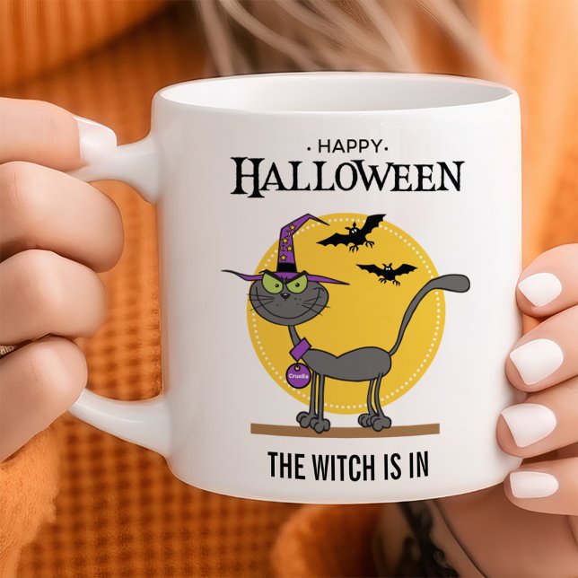 Mischievent Cat Anpassade Halloween Kaffemugg (Skapare uppladdad)