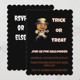 Mischievent Jack o lantern Halloween fest Inbjudningar
