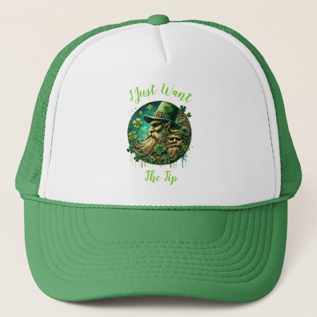 Mischievent Leprechaun som sparar en punkt Keps (Framsida)