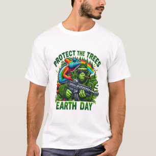 Mischievent Monkey och Regnbåge Gun T Shirt