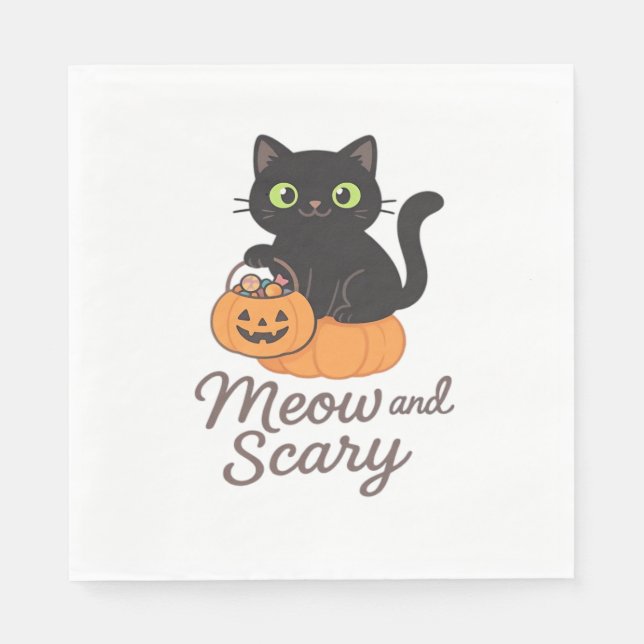 Mischievent svart katt med Glowing Grönt Ögon på P Pappersservett (Framsidan)