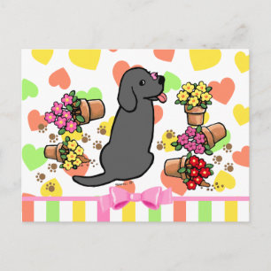Mischievous Black Labrador Vykort