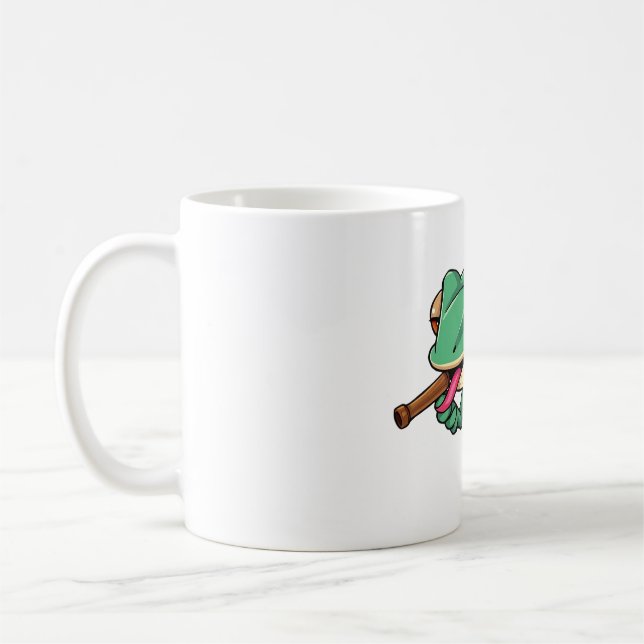 Mischievous Chameleon Slingshot Hero Kaffemugg (Vänster)