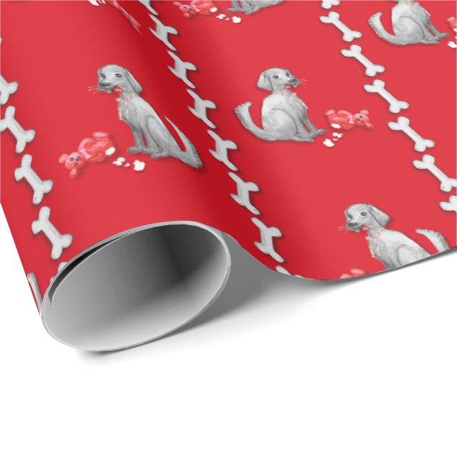 Mischievous Dog Wrapping Paper Presentpapper (Rullad Hörn)