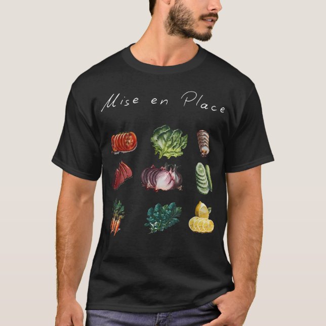 Mise En Place Culinary Vegetable Kitchen Cooking L T Shirt (Framsida)