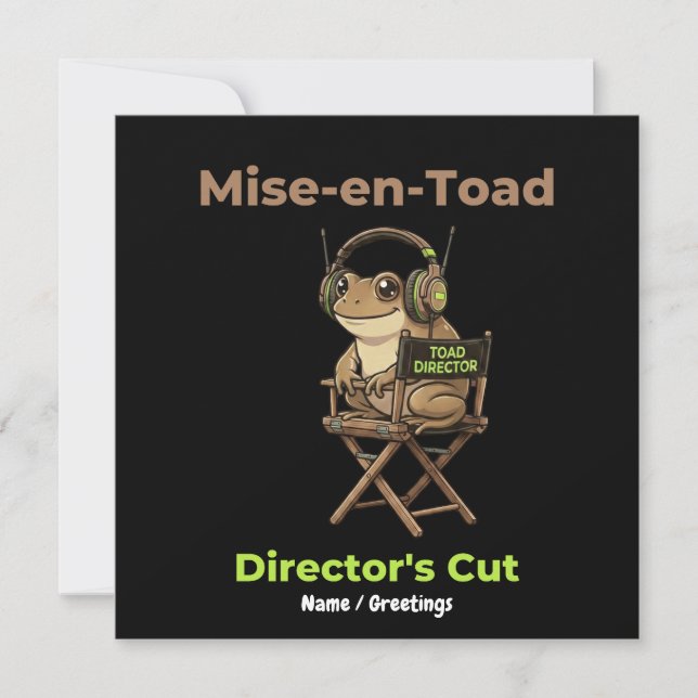 Mise-en-Toad Director's Cut Cinema Pun Toad Art Inbjudningar (Framsida)
