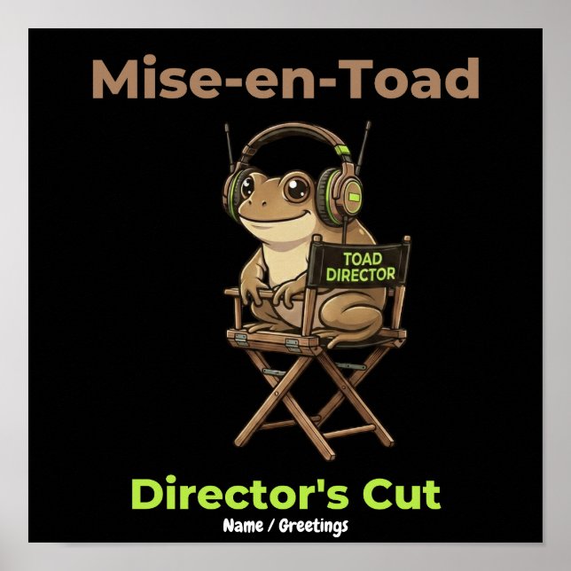 Mise-en-Toad Director's Cut Cinema Pun Toad Art Poster (Framsidan)