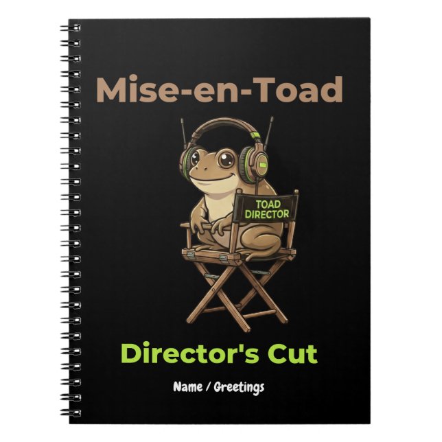 Mise-en-Toad Director's Cut Cinema Pun Toad Konst Anteckningsbok (Framsidan)