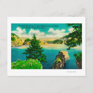 Miseption Pass Bridge, Fidalgo och Whidby Island Vykort