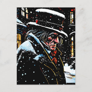 Miser Mister Ebenezer Scrooge Victorian jul Vykort