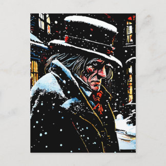 Miser Mister Ebenezer Scrooge Victorian jul Vykort