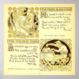 Miser och hans Guld Walter Crane Poster