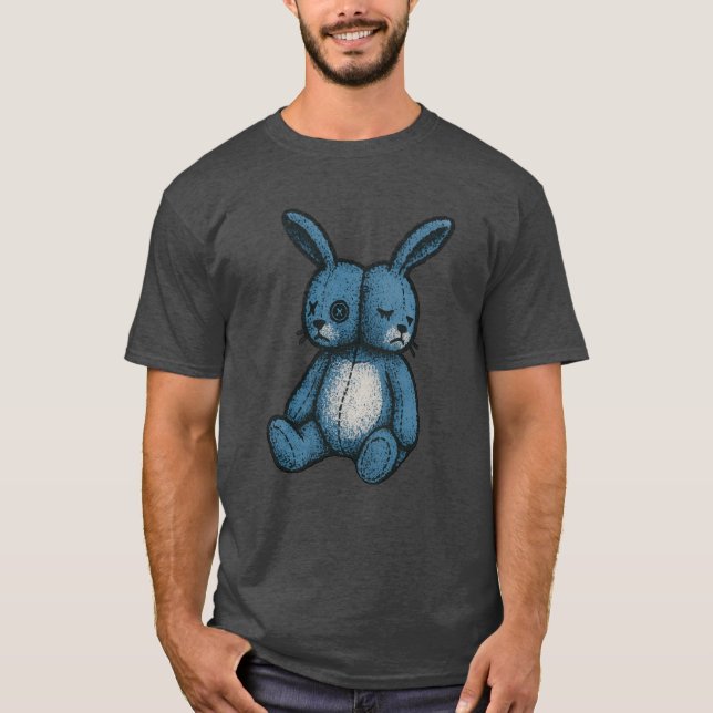 Misfit Blå Plyschkanin T-Shirt (Framsida)