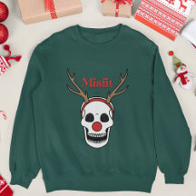 Misfit Red Nose Reindeer Skull Jul