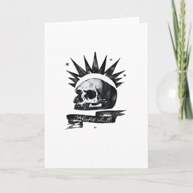 Misfit Skull Creative CharacteFolded Greeting Card Kort (Framsida)