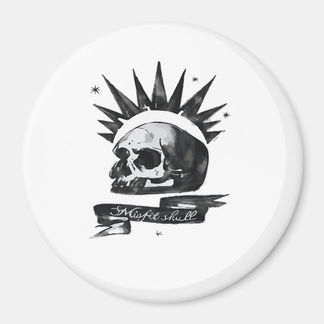 Misfit Skull Creative Character Art Style  Magnet (Framsidan)