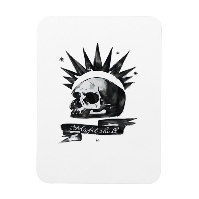 Misfit Skull Creative Character Art Style  Magnet (Vertikal)