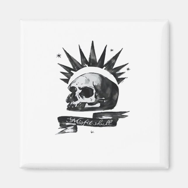 Misfit Skull Creative Character Art Style  Magnet (Framsidan)