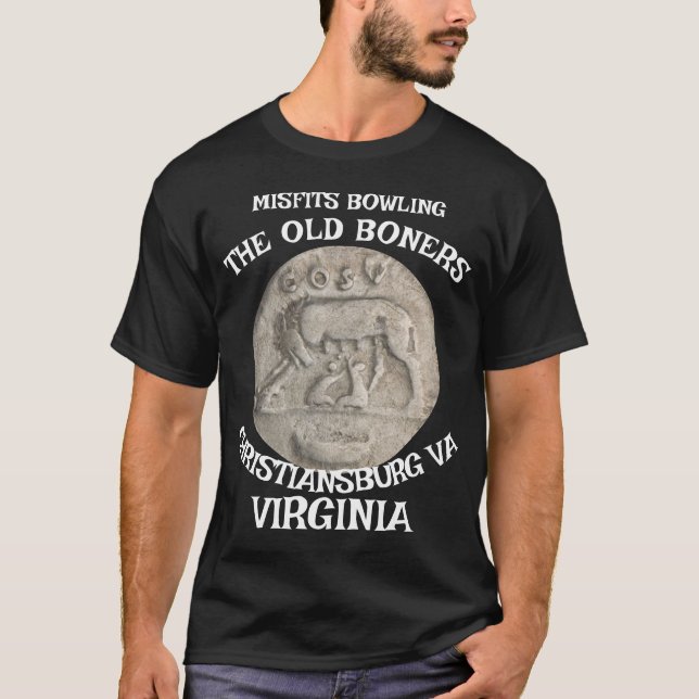 MISFITS BOWLING OLD BONERS CHRISTIANSBURG VIRGINIA T SHIRT (Framsida)
