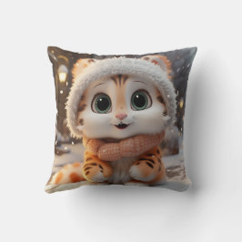 Misha - en fluffy snö leopard kudde