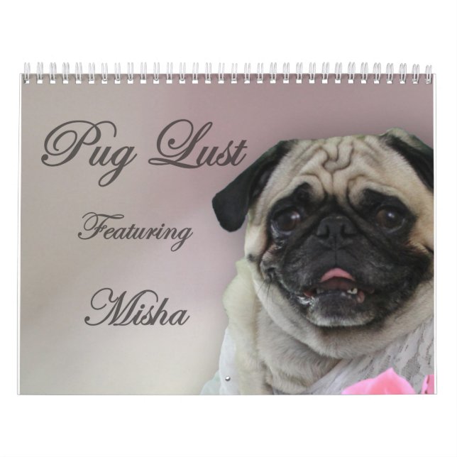 Misha för mopslusta, mopsdamunderkläderkalender kalender (Omslag)