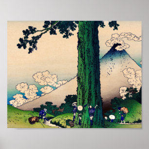 Mishima Pass i Kai-provinsen av Katsushika Hokusai Poster