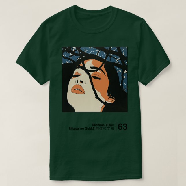 Mishima Yukio Minimal Stil Graphic Artwork TShirt T Shirt (Design framsida)