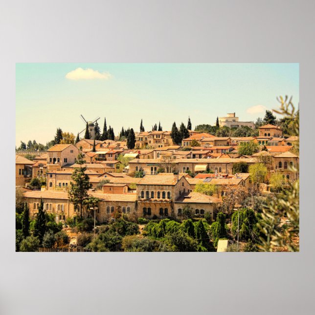 Mishkenot Shaananim i Jerusalem Poster (Framsidan)