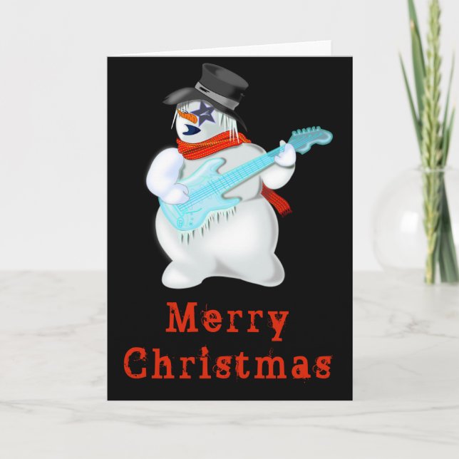 Misiskt julkort för sten Snögubbe Kort (Framsida)