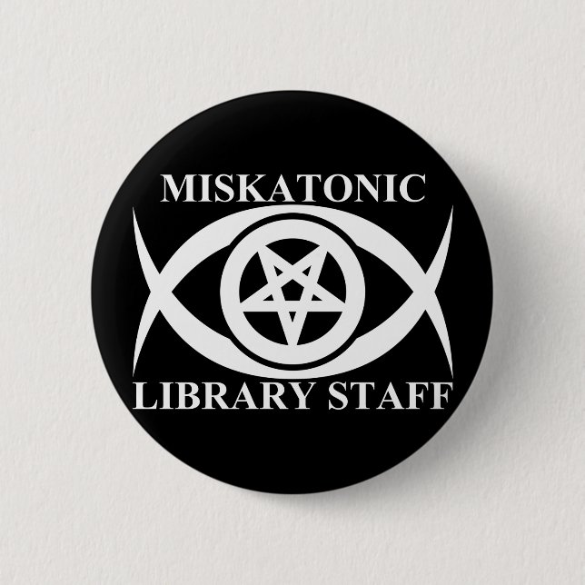 MISKATONIC-BIBLIOTEK BEMANNAR KNAPP (Framsida)