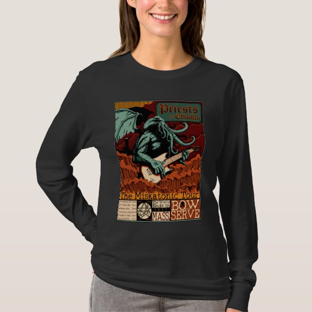 Miskatonic Cthulhu Underbar Sten Cosmic Horror Met T Shirt (Framsida)