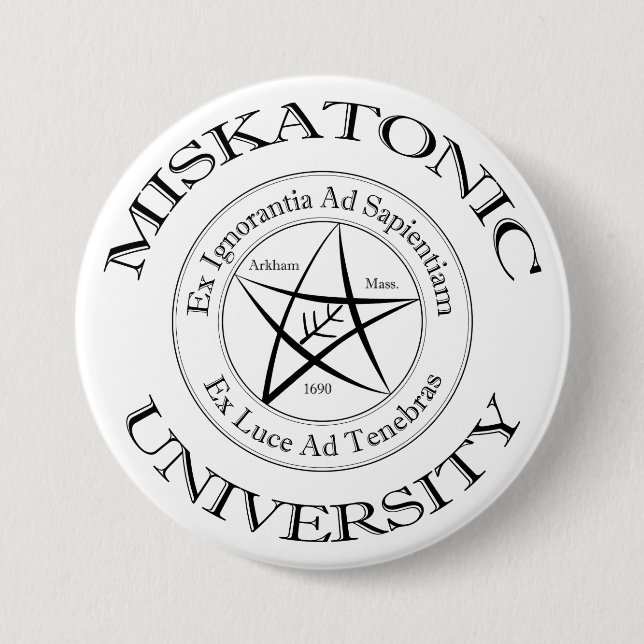 Miskatonic Universiteten Button Knapp (Framsida)