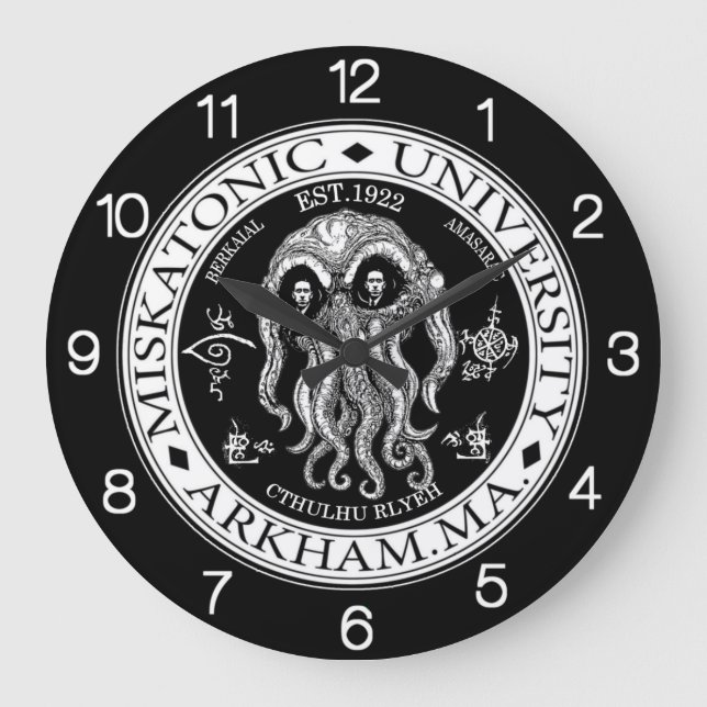 Miskatonic Universiteten CTHULHU HP LOVECRAFT CLOC Stor Klocka (Framsida)