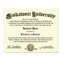 Miskatonic Universiteten Diploma