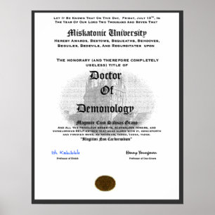 Miskatonic Universiteten Doktor vid Demonolgy Poster