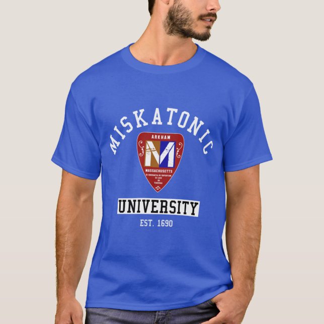 Miskatonic Universiteten emblem, bästa möjliga utf T Shirt (Framsida)
