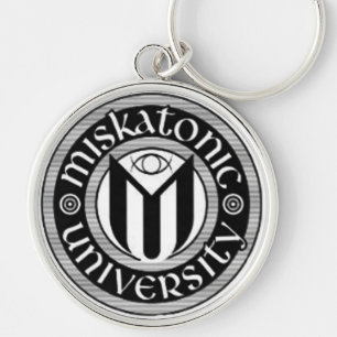Miskatonic universiteten rund silverfärgad nyckelring