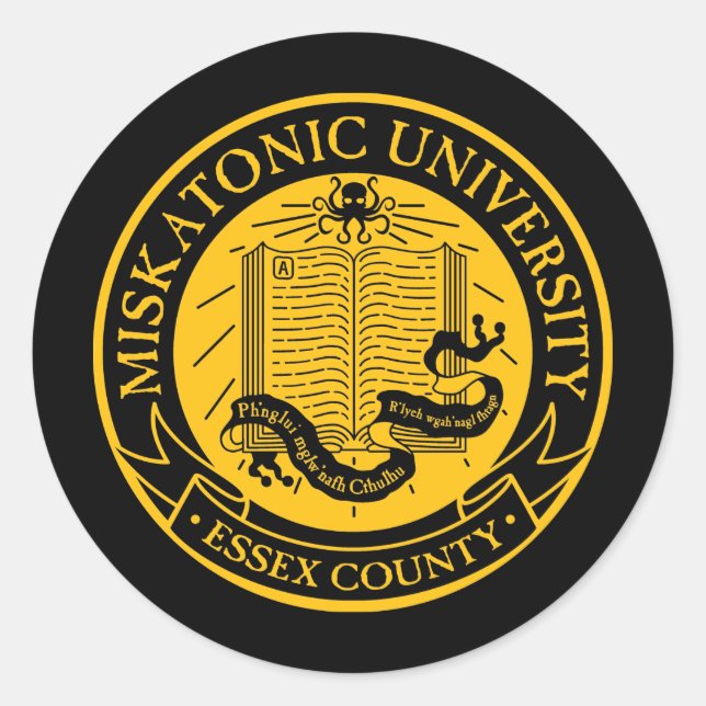 Miskatonic Universiteten Runt Klistermärke (Framsida)