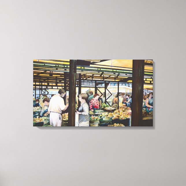 Miskolcs jordbrukarmarknad i Ungern Canvastryck (Framsida)