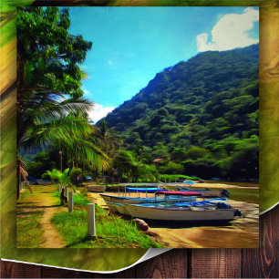 Mismaloya Boats on the River 0350 Art Print Poster