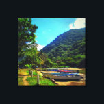 Mismaloya Boats vid floden 0350 Art Canvastryck<br><div class="desc">Vid målning av "Mismaloya Boats on the River 0350" Samlingsarbetsytan med inslagning ger en långvarig, utmattningssäker gallerkvalitet. Klicka på knappen "Anpassa" om du vill ha fler designalternativ. Den konstruktion som skapades av min målning "Mismaloya Boats on the River 0350" fångar fiskebåtar vid floden Mismaloya söder om Puerto Vallarta, Mexiko i...</div>