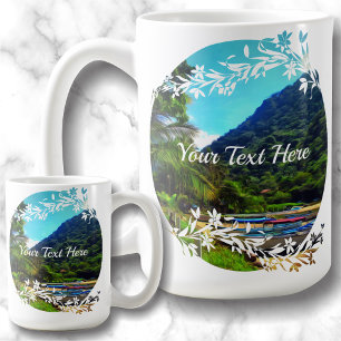 Mismaloya Boats vid floden 0350 Kaffemugg