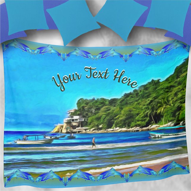 Mismaloya Family Fishing Boats 0346 Fleecefilt (Skapare uppladdad)