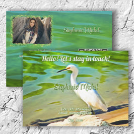 Mismaloya River Crane 0335 QR-kod Visitenkort