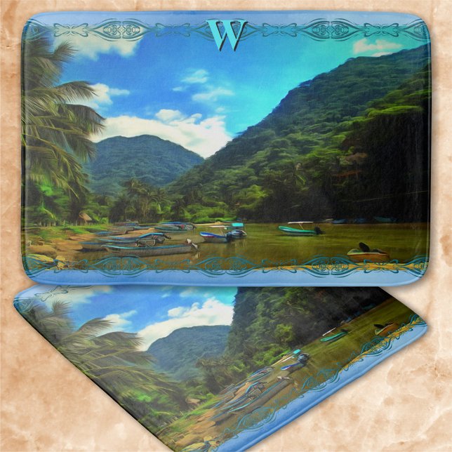 Mismaloya River Fishing Boats 0344 Badrumsmatta (Skapare uppladdad)