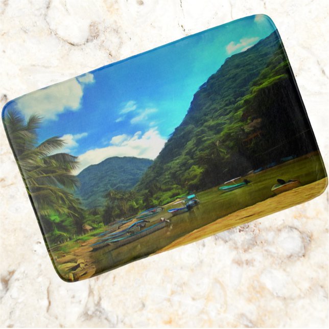 Mismaloya River Fishing Boats 0344 Badrumsmatta (Skapare uppladdad)