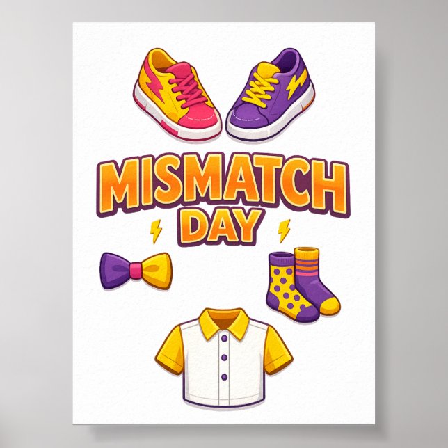 Mismatch Day Utskrivbar Affisch Digital Nedladdnin (Framsidan)