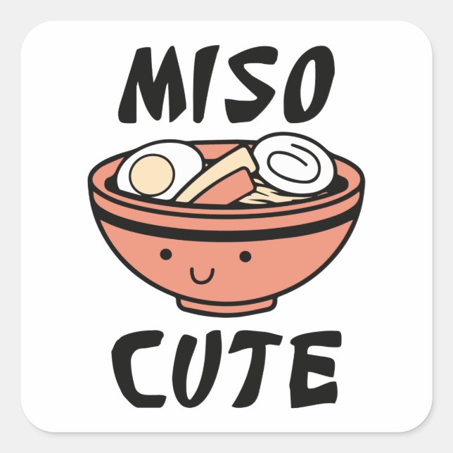 Miso Cute Fyrkantigt Klistermärke (Framsida)